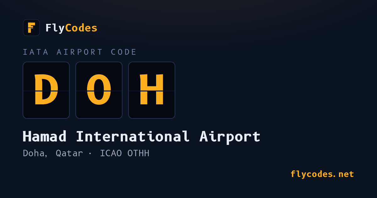 DOH Airport Code: Doha (OTHH) | FlyCodes